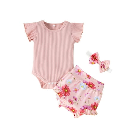 Sunisery Newborn Baby Girl Ruffle Ribbed Romper Bodysuit Tops High Waist Floral Bottoms Shorts Summer Outfit
Sunisery Newborn Baby Girl Ruffle Ribbed Romper Bodysuit Tops High Waist Floral Bottoms Shorts Summer Outfit