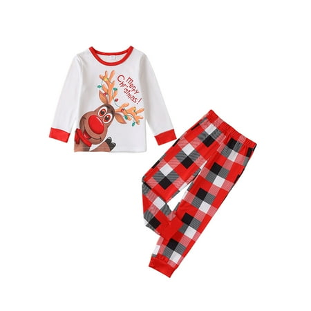 Amuver Family Matching Christmas Pajamas Cartoon Elk Letter Print Long-Sleeved Tops + Elastic Waist Plaid Pattern Trousers
Amuver Family Matching Christmas Pajamas Cartoon Elk Letter Print Long-Sleeved Tops + Elastic Waist Plaid Pattern Trousers