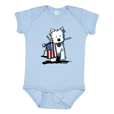 Inktastic US Flag Westie Gift Baby Boy or Baby Girl Bodysuit