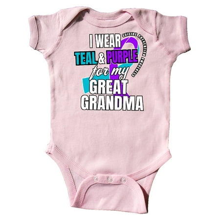 Inktastic Suicide Prevention I Wear Teal and Purple For My Great Grandma Gift Baby Boy or Baby Girl Bodysuit
Inktastic Suicide Prevention I Wear Teal and Purple For My Great Grandma Gift Baby Boy or Baby Girl Bodysuit