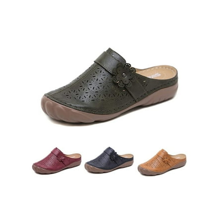 Daeful Clogs for Womens Mule Slippers Summer Casual Walking Dress Shoes Hollow Slip On Wide Width Slides Sandals