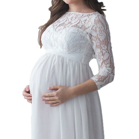 Listenwind Women Lace Maternity Dress Maxi Gown Floral Sashes Long Floor-Length Autumn Dress White
Listenwind Women Lace Maternity Dress Maxi Gown Floral Sashes Long Floor-Length Autumn Dress White