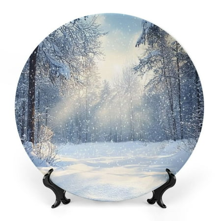 FUMJ Snow Trees Sunbeam Bone China Decorative Plate Ceramic Home Office Wall Decor Room Decoration 6x6inch
FUMJ Snow Trees Sunbeam Bone China Decorative Plate Ceramic Home Office Wall Decor Room Decoration 6x6inch