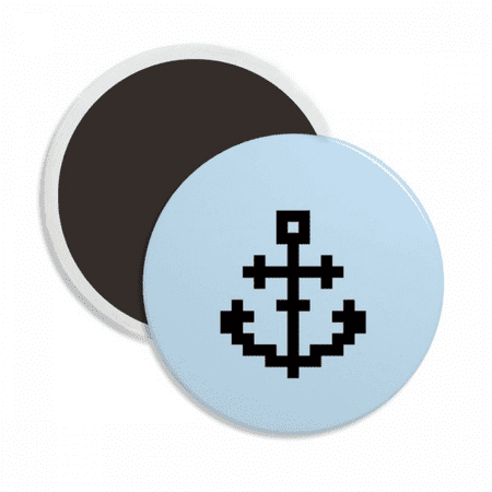 Summer Sail Sailors Ship Pixel Round Ceracs Fridge Magnet Keepsake Decoration
