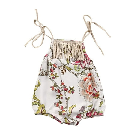 Summer Flower Print Suspender Tassel Baby Girl Sleeveless Double Breasted Tie Romper Summer Clothes
Summer Flower Print Suspender Tassel Baby Girl Sleeveless Double Breasted Tie Romper Summer Clothes