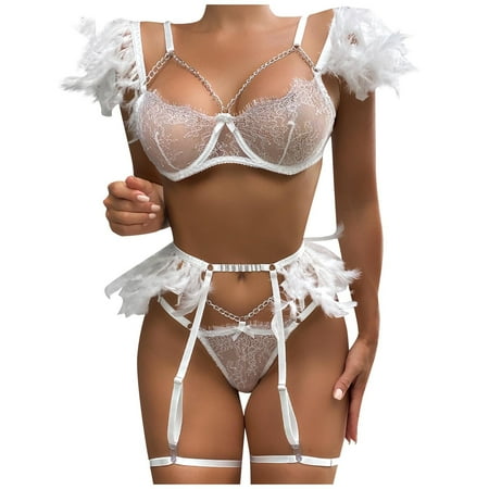 KDDYLITQ Women Lingerie Sets Babydoll Lace Strappy with Garter Belt 3 Piece Sexy Bra and Panty Set White S
KDDYLITQ Women Lingerie Sets Babydoll Lace Strappy with Garter Belt 3 Piece Sexy Bra and Panty Set White S