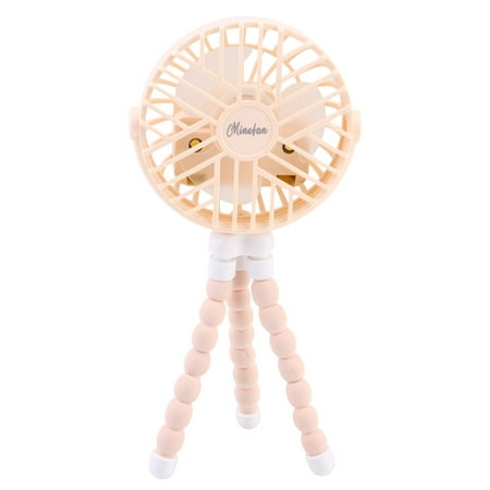 Funny Octopus Fan USB Charging Small Fan Summer Simple Creative Fan for Home School Office (Round Yellow)