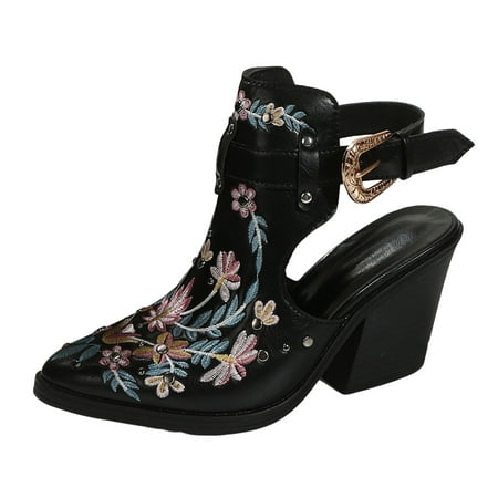 LIANGP Women s Sandals Ladies Fashion Retro Leather Embroidered Pointed Belt Buckle Thick High Heel Sandals Women s Shoes Black Size 9
LIANGP Women s Sandals Ladies Fashion Retro Leather Embroidered Pointed Belt Buckle Thick High Heel Sandals Women s Shoes Black Size 9
