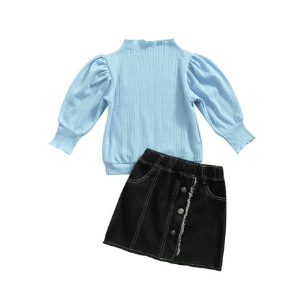 Calsunbaby Kids Baby Girls Solid Color Lantern Sleeve T-shirt and Denim Short Skirt Outfits Set Blue 3-4 Years
Calsunbaby Kids Baby Girls Solid Color Lantern Sleeve T-shirt and Denim Short Skirt Outfits Set Blue 3-4 Years
