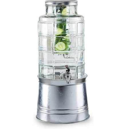 Patchwork Beverage Dispenser High Quality Cold Drink Dispenser w/ 2.4-Gallon Capacity Glass Jug Ice Insert Fruit Infuser Galvanized Base Leak-Proof Spigot Great for Parties Weddings
Patchwork Beverage Dispenser High Quality Cold Drink Dispenser w/ 2.4-Gallon Capacity Glass Jug Ice Insert Fruit Infuser Galvanized Base Leak-Proof Spigot Great for Parties Weddings
