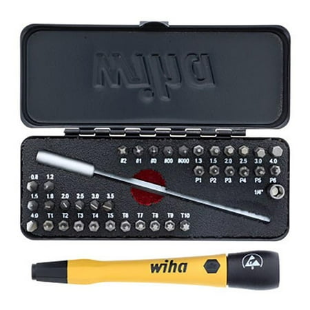 Wiha 75980 ESD Safe Go Box MicroBits Set Black - 39 Piece