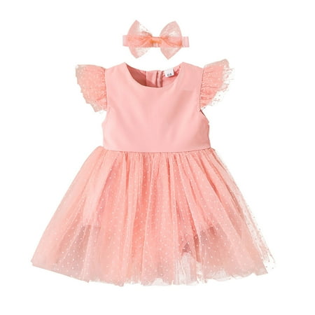 TAIAOJING Baby Girl Dress Fly Sleeve Romper Toddler Dot Tulle Princess Headbands Set Dresses 18-24 Months
TAIAOJING Baby Girl Dress Fly Sleeve Romper Toddler Dot Tulle Princess Headbands Set Dresses 18-24 Months