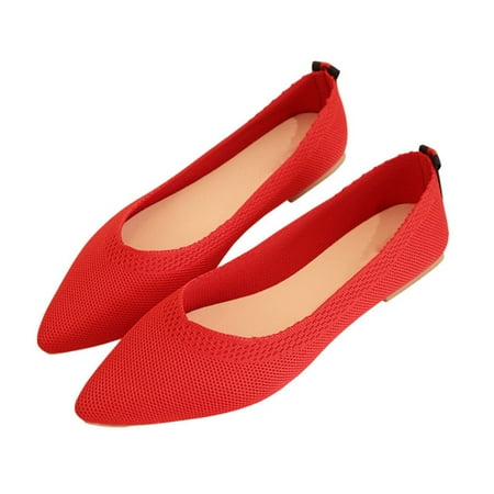 Women Classic Pointy Toe Ballet Flat Shoes Single Shoes Casual Shallow Mouth Flat Shoes for Spring 37 Red
Women Classic Pointy Toe Ballet Flat Shoes Single Shoes Casual Shallow Mouth Flat Shoes for Spring 37 Red