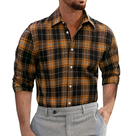 Fsqjgq Colla Bodysuit Men Fashion Casual Fashionable Thin Stripe Slim Lightweight Breathable Long Sleeve Button Plaid Lapel Formal Shirt Scrub Top Polyester Spandex Yellow L
Fsqjgq Colla Bodysuit Men Fashion Casual Fashionable Thin Stripe Slim Lightweight Breathable Long Sleeve Button Plaid Lapel Formal Shirt Scrub Top Polyester Spandex Yellow L