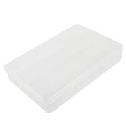 5pcs Clear White Plastic Rectangle 10 Compartments Components Storage