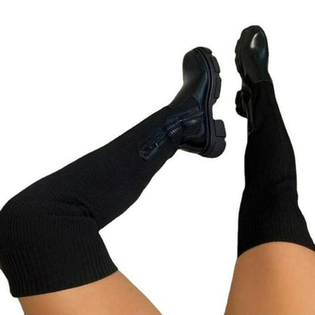 Women Over Knee High Boots Knitted Thigh Boots Round Toe High Boots Fashionable and Comfortable Winter Long Boots with Spliced Design Perfect Winter Gift for Women
Women Over Knee High Boots Knitted Thigh Boots Round Toe High Boots Fashionable and Comfortable Winter Long Boots with Spliced Design Perfect Winter Gift for Women