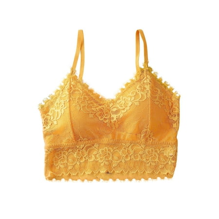 REORIAFEE Women s Bra Push Up Fashion Comfortable Breathable Wireless Sexy Lace Flowers Bra Yellow One Size
REORIAFEE Women s Bra Push Up Fashion Comfortable Breathable Wireless Sexy Lace Flowers Bra Yellow One Size