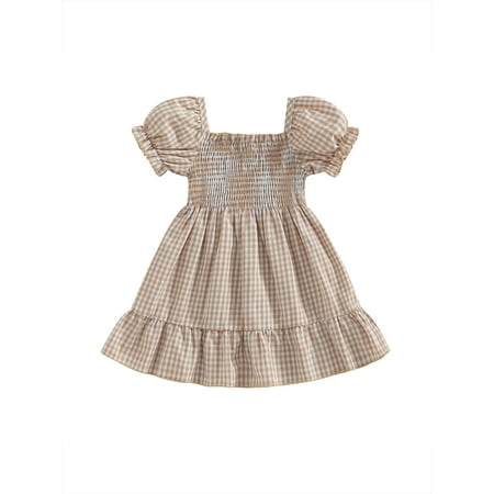 Toddler Girls Summer Casual Dress Short Puff Sleeve A-line Plaid Dress for Party Travel
Toddler Girls Summer Casual Dress Short Puff Sleeve A-line Plaid Dress for Party Travel