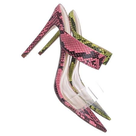 Exception31 by Anne Michelle, Lucite Clear Pointed Toe Mule - Women Slide Open Toe Sandal