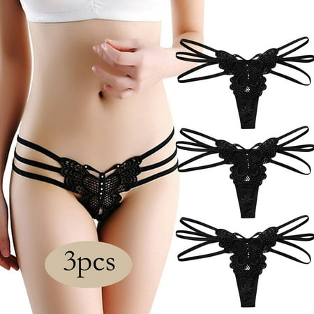 〖TOTO〗Women Panties Women 3 Pcs Panties Low Waist Ribbon Transparent Lace Panties Hollow Temptation Bow Thong
〖TOTO〗Women Panties Women 3 Pcs Panties Low Waist Ribbon Transparent Lace Panties Hollow Temptation Bow Thong