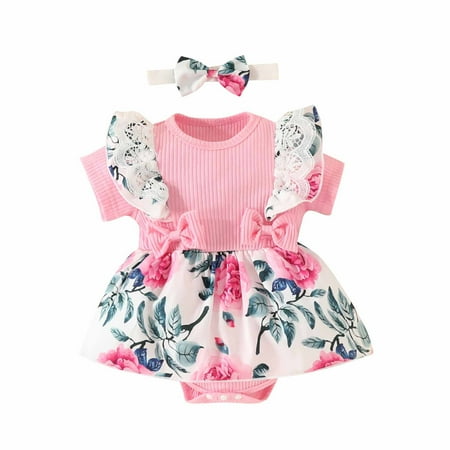 Pejock Newborn Toddler Infant Baby Girls Clothes Romper Skirt Sets Short Sleeve Ruffle Edge Dress Flower Stripe Wrapped Fart Suit One-piece Headband Set for 6-9Months
Pejock Newborn Toddler Infant Baby Girls Clothes Romper Skirt Sets Short Sleeve Ruffle Edge Dress Flower Stripe Wrapped Fart Suit One-piece Headband Set for 6-9Months