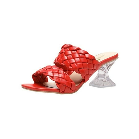 Women‘s Transparent Pyramid Heel Sandals Chunky Heel Woven Open Toe High Heels Square Toe Shoes
Women‘s Transparent Pyramid Heel Sandals Chunky Heel Woven Open Toe High Heels Square Toe Shoes
