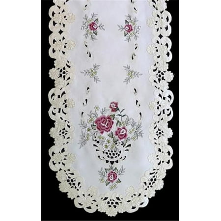 Sinobrite H0971-RS English Rose Oval Runner- 16 x 54 in.