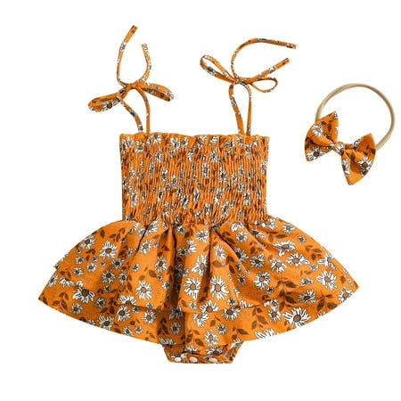 Toddler Girls Halter Romper Bodysuit Flower Printed Fashion Toddler Newborn Clothes With Headbands Child Leisure Outwear
Toddler Girls Halter Romper Bodysuit Flower Printed Fashion Toddler Newborn Clothes With Headbands Child Leisure Outwear
