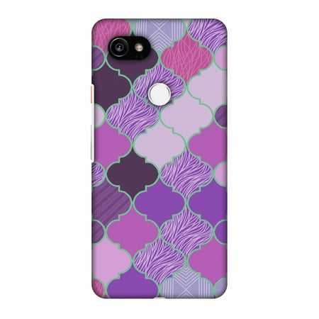 Google Pixel 2 XL Case - Stained glass- Lavender, Hard Plastic Back Cover, Slim Profile Cute Printed Designer Snap on Case with Screen Cleaning Kit