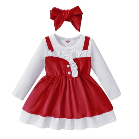 TAIAOJING Toddler Girl Dress Long Sleeve Christmas Ruffles Princess Dress Headbands Set Girl Clothes 6-12 Months
TAIAOJING Toddler Girl Dress Long Sleeve Christmas Ruffles Princess Dress Headbands Set Girl Clothes 6-12 Months