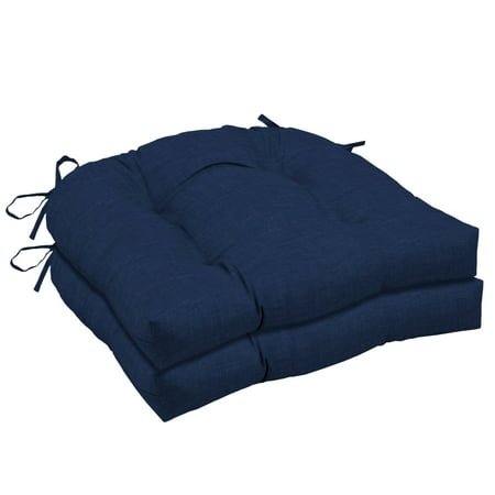 Arden Selections Sapphire Leala Texture Outdoor 18 x 20 in. Wicker Seat Cushion, Set of 2