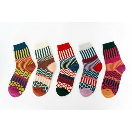 5 Pairs Womens Winter Warm Thermal Lambs Wool Merino Heavy Duty Boot Socks 5-9 -ZY07