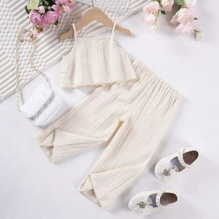 Solid Color Shoulder Strap Pants Wave Stripe Set for Toddler Children Summer Daily Casual Fashion Set for Girl
Solid Color Shoulder Strap Pants Wave Stripe Set for Toddler Children Summer Daily Casual Fashion Set for Girl