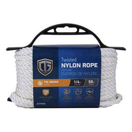 642241 Nylon Rope Twisted White 1/4-In. x 50-Ft. - Quantity 6