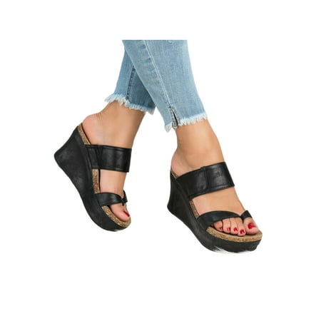 Lacyhop Ladies Sandals Summer Wedge Sandal Beach Flip Flops Indoor Outdoor Lightweight Slippers Fashion Platform Slides Black 4.5
Lacyhop Ladies Sandals Summer Wedge Sandal Beach Flip Flops Indoor Outdoor Lightweight Slippers Fashion Platform Slides Black 4.5