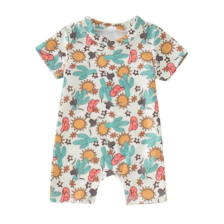 Baby Girls Bodysuits Toddler Girls Boys Western Boot Print Short Sleeve Cactus Sun Print Jumpsuits Outwear For 6-12 Months
Baby Girls Bodysuits Toddler Girls Boys Western Boot Print Short Sleeve Cactus Sun Print Jumpsuits Outwear For 6-12 Months