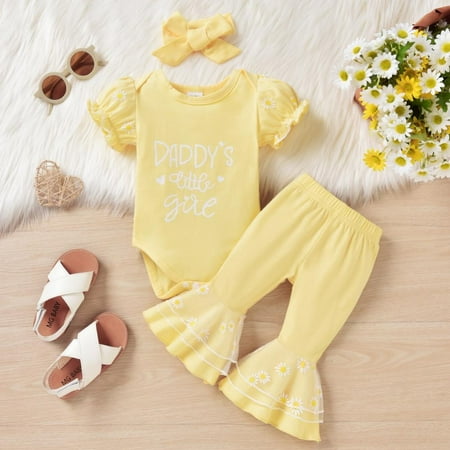 Bullpiano Newborn Baby Girl Puff Sleeves Romper Bell-bottom Pants Set Infant Kids Summer Outfits Set for 3-6 Months Girls
Bullpiano Newborn Baby Girl Puff Sleeves Romper Bell-bottom Pants Set Infant Kids Summer Outfits Set for 3-6 Months Girls