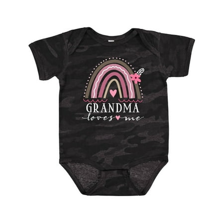 Inktastic Grandma Loves Me Girls Boho Rainbow Gift Baby Girl Bodysuit