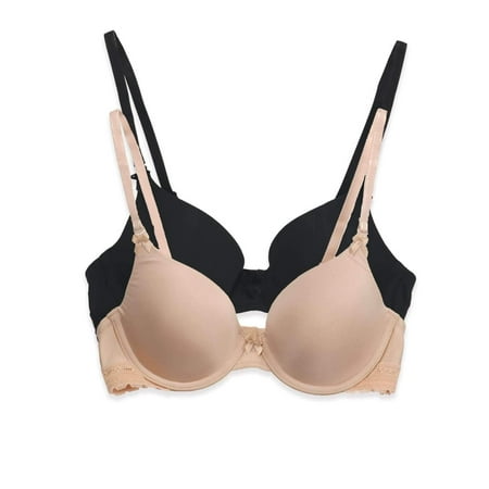 Paramour by Felina | Gorgeous Memory Foam Bra 2-Pack (38H Neutral Black)