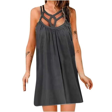 Airpow Women Sleeveless Round-Neck Dress Women s Summer Fashion Solid Color Camisole Sexy Hollow Sleeveless T-Shirt Dress Maternity Dress Summer Women Solid Color Sundress
Airpow Women Sleeveless Round-Neck Dress Women s Summer Fashion Solid Color Camisole Sexy Hollow Sleeveless T-Shirt Dress Maternity Dress Summer Women Solid Color Sundress