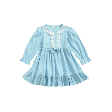 Canrulo Toddler Baby Girls Knit Dress Long Sleeve Lace Patchwork Ruffle Spring Fall Princess Dress Blue 3-4 Years
Canrulo Toddler Baby Girls Knit Dress Long Sleeve Lace Patchwork Ruffle Spring Fall Princess Dress Blue 3-4 Years