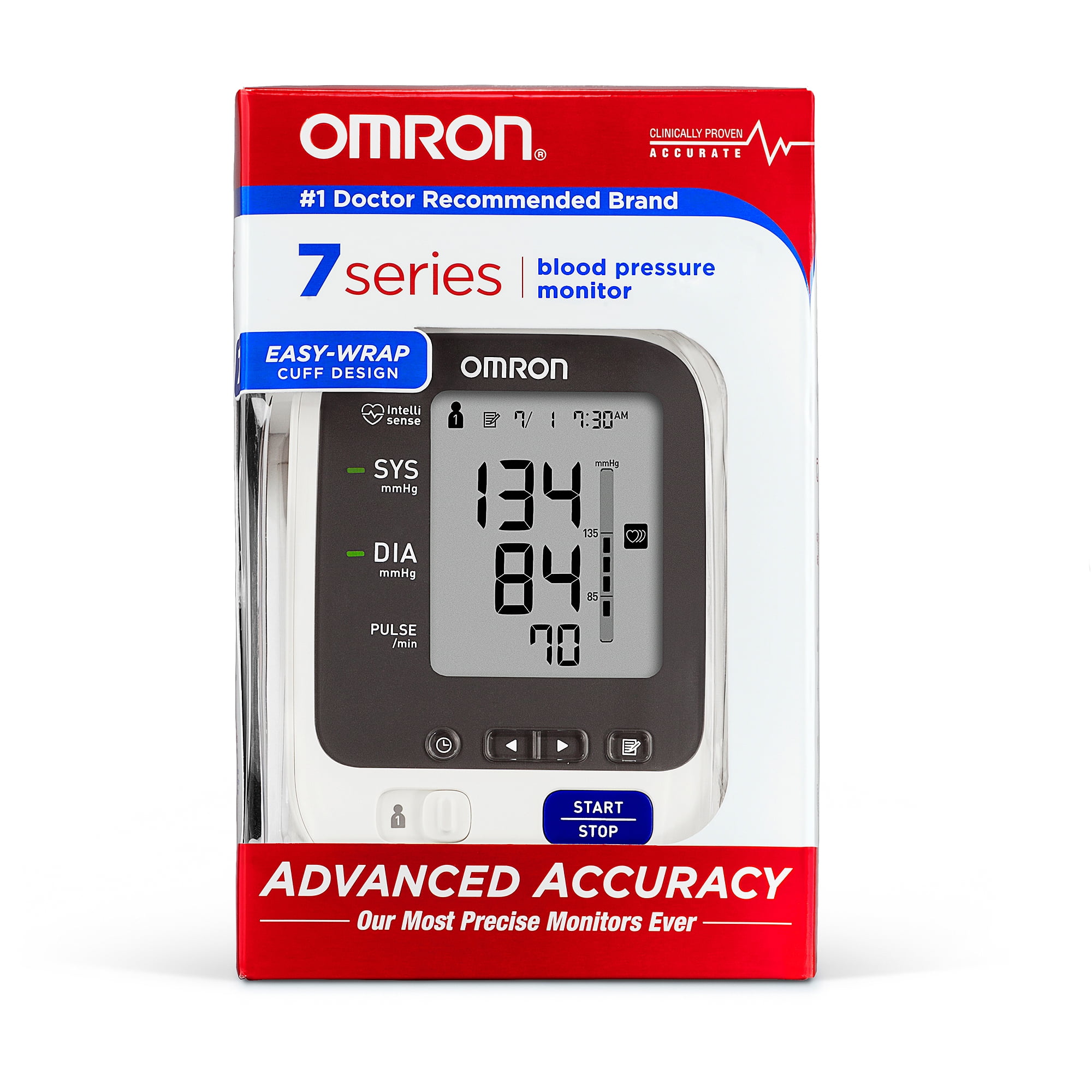 Omron 7 Series Upper Arm Blood Pressure Monitor with Cuff that ...
