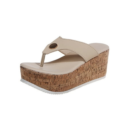 Wazshop Womens Sandals Wedge Flip-flops Summer Slides Non-slip Slip On Casual Shoes Ladies Slippers High Heel Breathable Beige 6.5
Wazshop Womens Sandals Wedge Flip-flops Summer Slides Non-slip Slip On Casual Shoes Ladies Slippers High Heel Breathable Beige 6.5