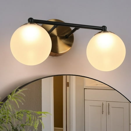 Beyond Modern 2/3-Light Black Gold LED Bathroom Vanity Light Globe Glass Wall Sconces 2-Light
Beyond Modern 2/3-Light Black Gold LED Bathroom Vanity Light Globe Glass Wall Sconces 2-Light