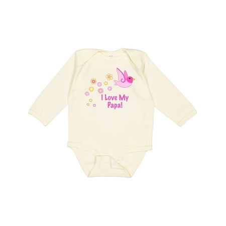 Inktastic I Love My Papa! Gift Baby Girl Long Sleeve Bodysuit