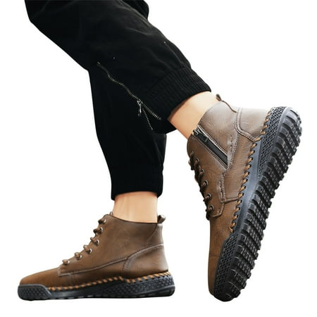 Lhked Josdec Men Shoes Fall New Leather Breathable Casual High Top Short Boots Velvet Warm Cotton Shoes Running shoes Coffee 42
Lhked Josdec Men Shoes Fall New Leather Breathable Casual High Top Short Boots Velvet Warm Cotton Shoes Running shoes Coffee 42