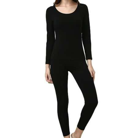 2Pcs Women s Thermal Underwear Long Johns Set and Bottom Smooth Knit - L (Black)
2Pcs Women s Thermal Underwear Long Johns Set and Bottom Smooth Knit - L (Black)
