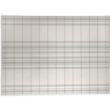 WOVEN STRIPE CHARCOAL AND CREAM Kitchen Mat By Becky Bailey