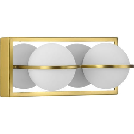 Pearl LED Collection Two-Light Satin Brass and Opal Glass Modern Style Bath Vanity Wall Light
Pearl LED Collection Two-Light Satin Brass and Opal Glass Modern Style Bath Vanity Wall Light