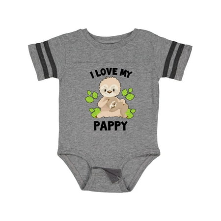 Inktastic Cute Sloth I Love My Pappy with Green Leaves Gift Baby Boy or Baby Girl Bodysuit